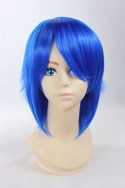 

a dark rabbit has seven lives gekkou kurenai short blue cosplay wig, Black