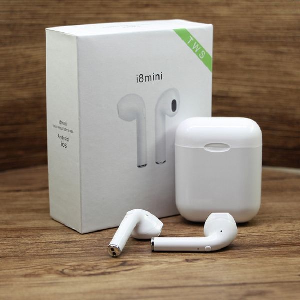 

I8 mini tw earbud i8mini wirele bluetooth port twin earphone tereo mu ic with charging box headphone for io android phone 2019