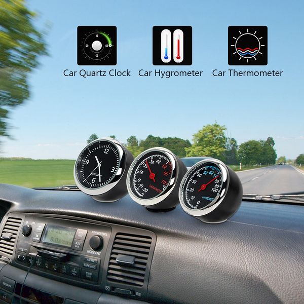 

yosolo quartz auto watch thermometer hygrometer mini anti-scratch car-styling car digital clock automobile decoration ornament