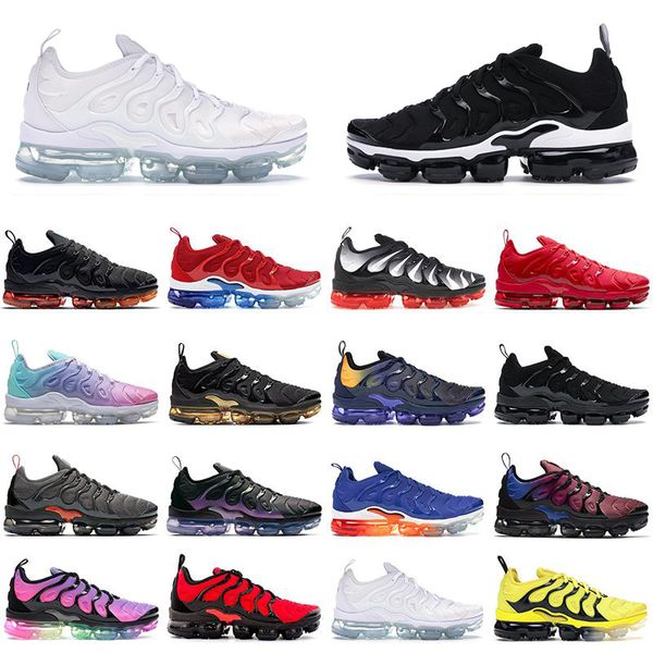 

tn plus mens running shoes triple black white beture black volt bleached aqua blue fury womens des chaussures zapato sports sneakers 36-45