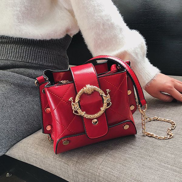 

China Brand Hasp Rivet Artwork Shoulder Crossbody Bucket bags Women's sac a main Hecai wanggong //11