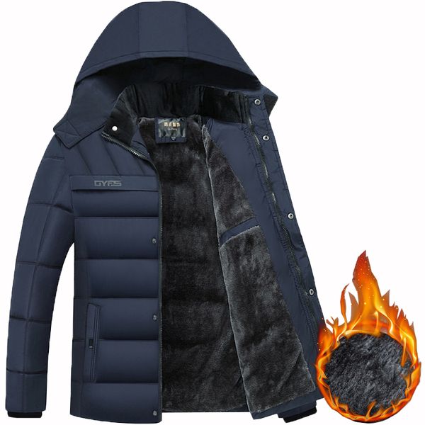 

new winter jacket men -15 degree thicken warm men parkas hooded fleece coat casual windbreaker outwear 4xl jaqueta masculina, Black