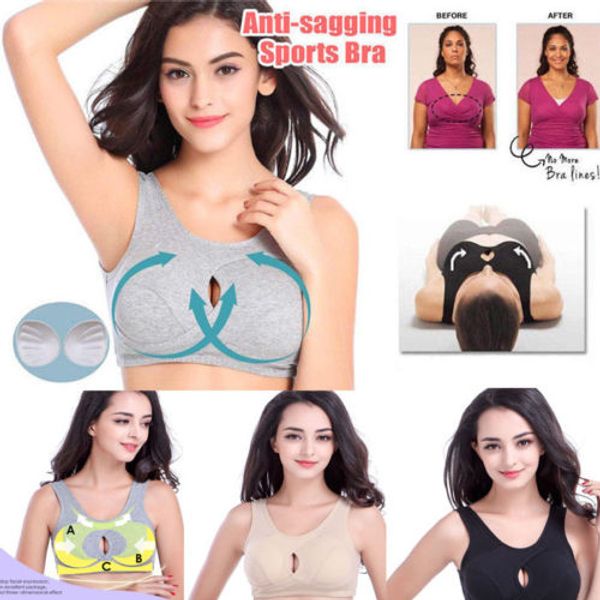 

women ladies fashion casual bra fitness tank stretch workout seamless racerback padded bra black gray flesh, Red;black