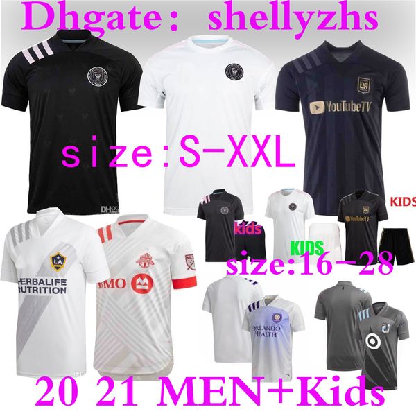 

inter miami socer jersey 2020 2021 la los angeles galaxy fc lafc beckham 20 21 vela chicharito mls inter miami cf men kids football shirts, Black