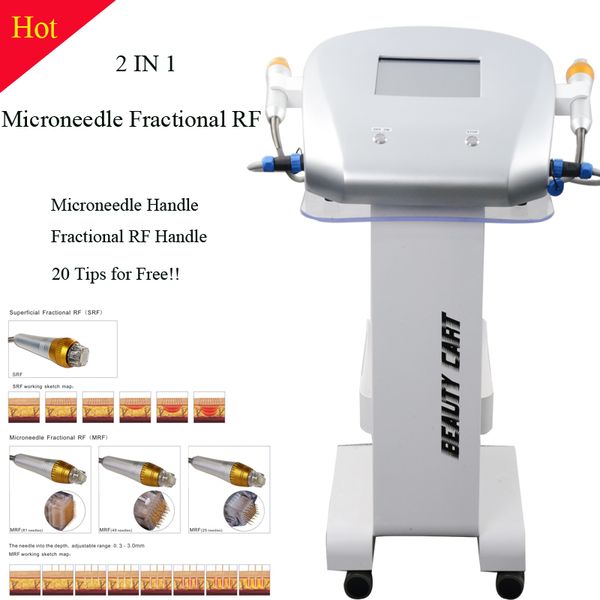 

microneedle fractional rf skin rejuvenation equipment mfr sfr two handles microneedle facial treatment fractional machine 2 years warranty