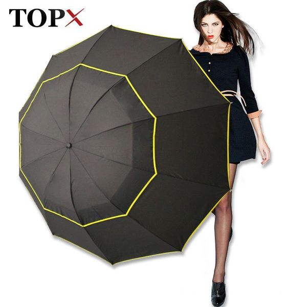 

130cm big umbrella men rain woman windproof large paraguas male women sun 3 floding big umbrella outdoor parapluie y200324