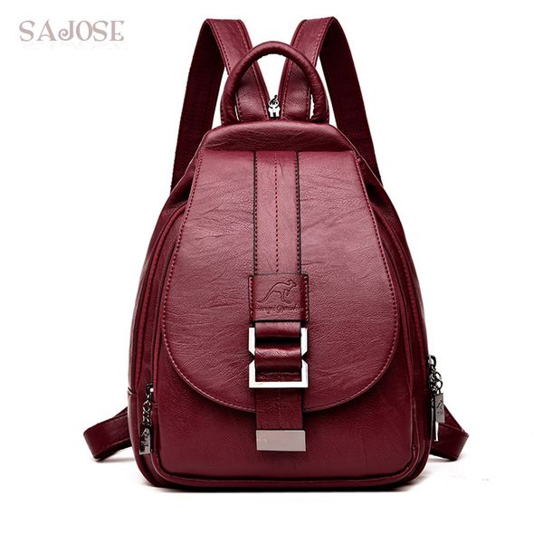 

2019 women leather backpacks vintage female shoulder bag sac a dos travel ladies bagpack mochilas school bags for girls preppy