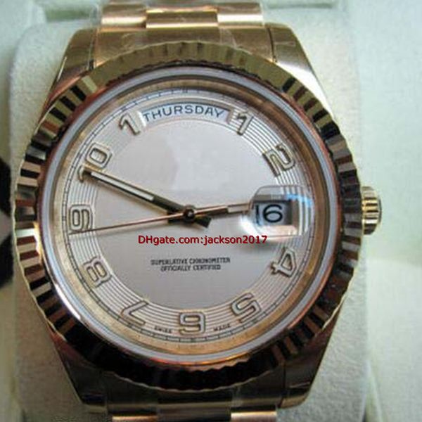 

christmas gift wristwatches mens watch president 41mm yellow gold cream concentric 218238 with box, Slivery;brown