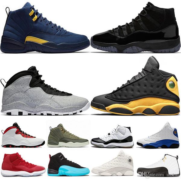 

New Michigan 12 12s Basketball Shoes Cement 10s Prom Night Concord 11s Cap and Gown 13s Class of 2002 Mens Sports Sneakers 36-47