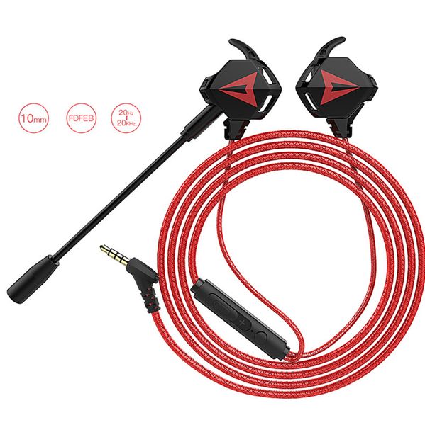 

professional gaming earphone with dual mic 3.5mm wired in-ear headset for cellphone pc laptype-c gaming in-ear headset new