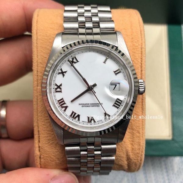 

2020 shopkeeper recommend luxurym126234 datejust 126234 steel 36mm white roman numeral dial jubilee strap automatic neutral gift, Slivery;brown