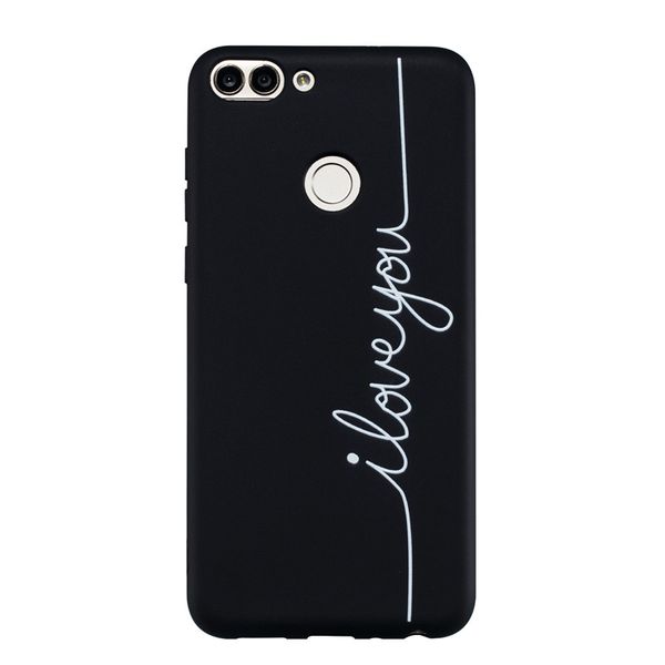 

coque fundas крышка для huawei p smart / enjoy 7s case черный мягкий тпу матовый простые штрихи личности мобильного телефона case