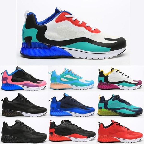 

react men running shoes men women chaussures triple black script bauhaus bleached coral dusk purple mens trainers sports sneakers 36-45, White;red