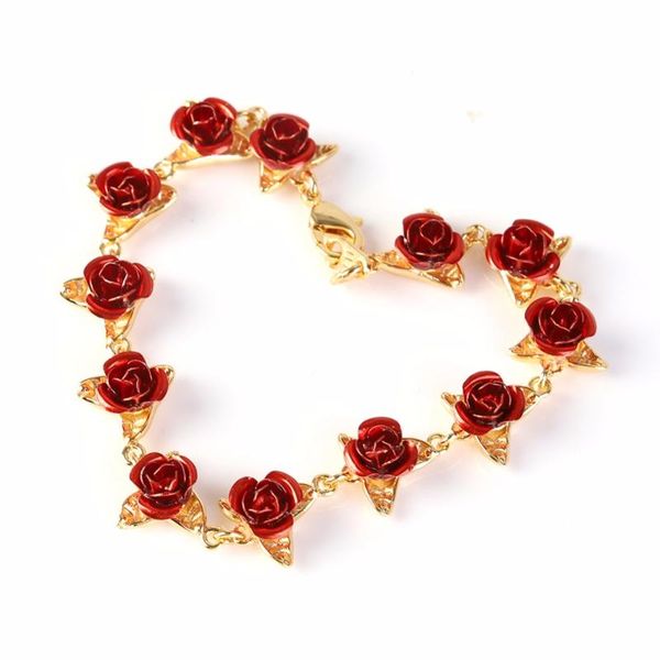 

new 1pcs beautiful rose bracelet adjustable size fashion jewelry for mother's day gift k#