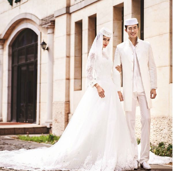 

muslim wedding dress islamic wedding dress, White