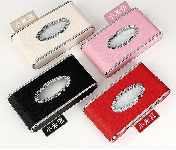 

crystal diamond car tissue box sun visor pu leather hanging tissue box holder sunshade case car accessories