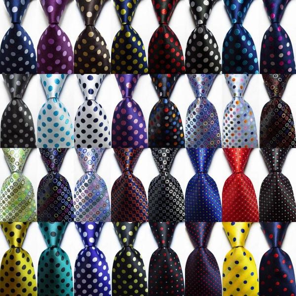 

new fashion dot tie men's 9 cm silk necktie set gold green pink jacquard woven 100% silk men's tie necktie, Black;blue