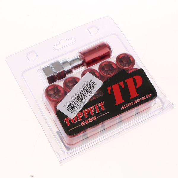 

16 pieces m12*1.5 universal hex cone anti theft wheel nuts 32mm