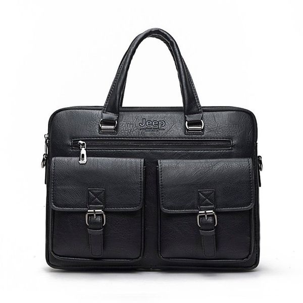 

new men business polyester two silt pocket soft handle 14 inches briefcases bags men split leather handbag zipper cj191201