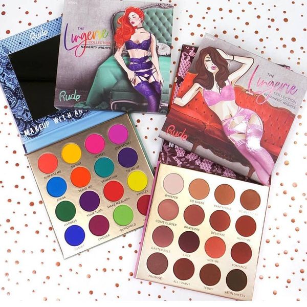 

2019 rude the lingerie collection 16 color eye hadow naughty night romantic night matte eye hadow palette