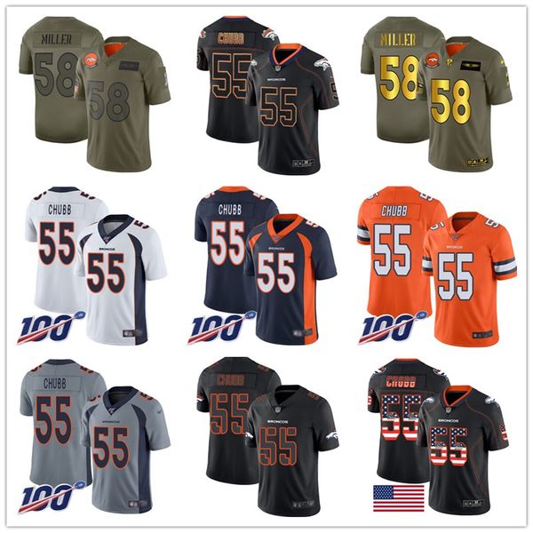 

Denver cu tom bronco jer ey von miller joe flacco bradley chubb phillip lind ay john elway terrell davi men football jer ey, Black;red