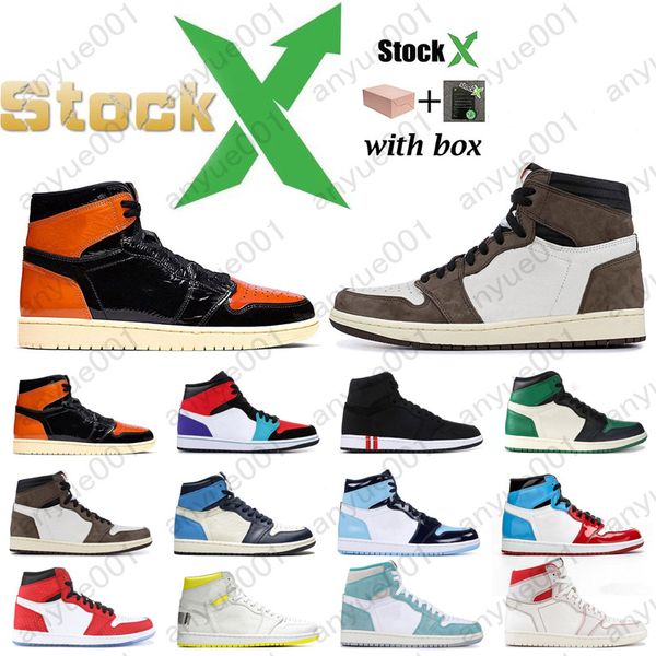 

box scotts shattered backboard 1 1s basketball shoes men women fearless black toe travis scotts mocha outdoor mens trainers sports sneakers