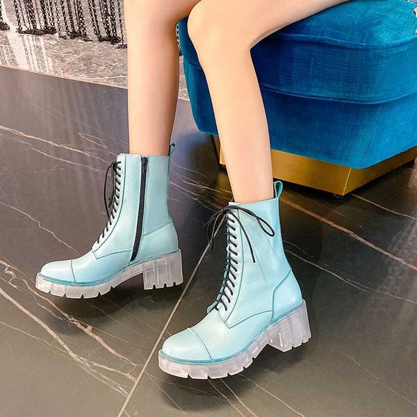 

boots women ankle genuine leather winter warm high heels riding casual platform shoes woman, Black
