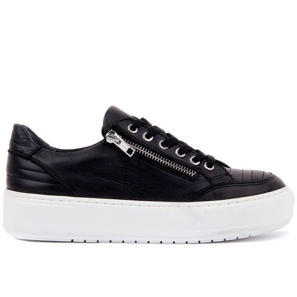 

sail-lakers black leather zipper women 's casual shoes