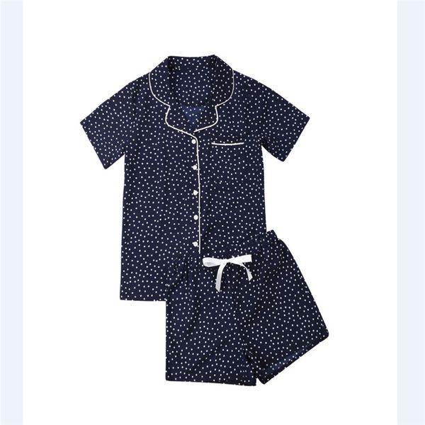 

women summer polyester sleepwear ladies clothes short sleeve dot striped shorts fitness shirt pajamas shorts sleeve set, Blue;gray