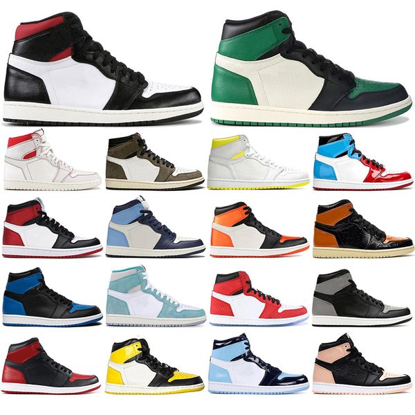 

with socks 2020 mens basketball shoes 1s obsidian unc fearless first class fligh 1 mocha backboard sport sneaker trainer size 36-46, White;red