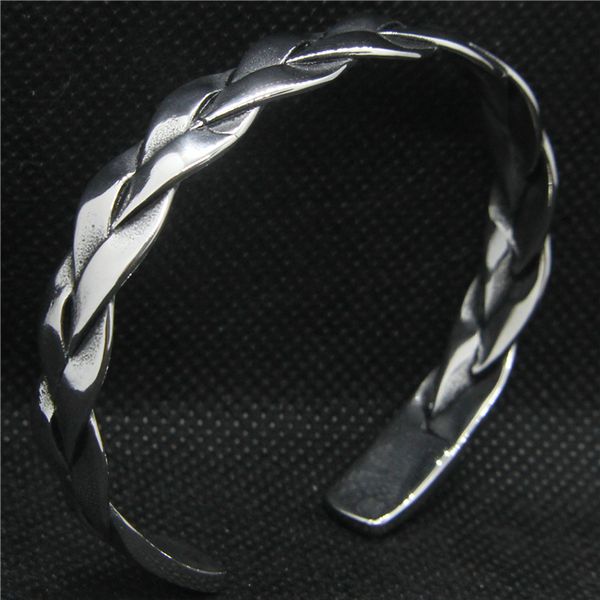 

diameter: 6.5 cm simple wist bangle bracelet 316l stainless steel punk style band party fashion new bangle, Black