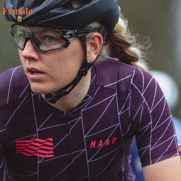 

maap 2020 m-flag pro light jersey short sleeves cycling summer style for women mtb ropa millot quick dry bike wear female, Black;red