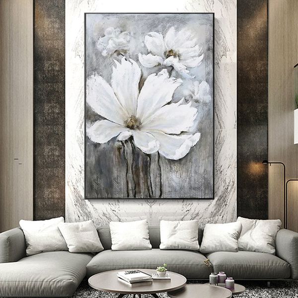 

modern canvas hd prints hand drawn flower pictures nordic style painting wall art home decoration modular poster for living room