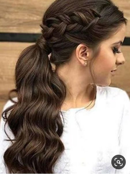 

wavy pony tail 100% remy human hair one piece extension darkest brown #2 elastic band drawstring ponytail hairpiece 120g, Black