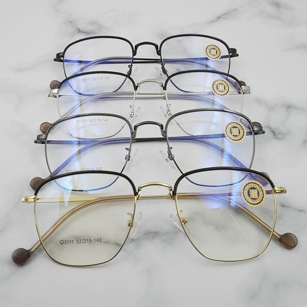 

men's and women's myopia full metal glasses frame myopia glasses frame, Silver