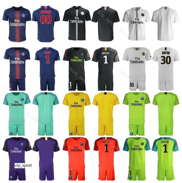

18 19 Season Goalkeeper GK PSG 1 Gianluigi Buffon Jersey Paris Saint Germain 30 Kevin Trapp 16 Areola Football Shirt Kit Uniform