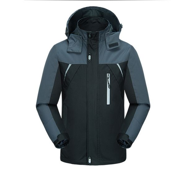 

delicate patchwork man outdoor jackets designer windbreak ski wear fashion zipper and pocket decorat autumn jacket, Black;brown