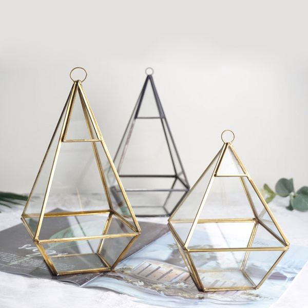 

vases glass geometric shape vase succulent plants everlasting flower home decoration terrarium containers