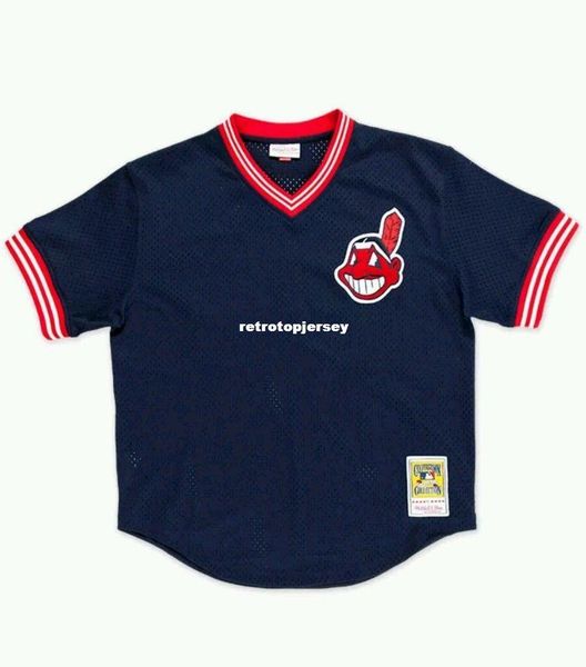 

new mitchell & ness cleveland #30 joe carter batting practice mesh jersey throwbacks mens stitched baseball jerseys, Black;blue