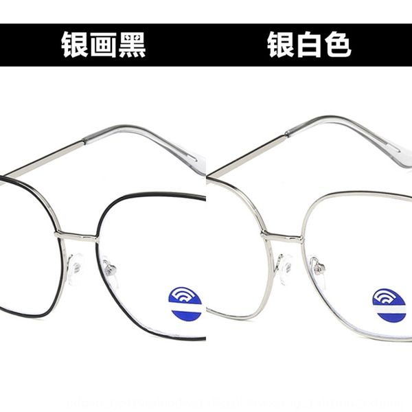 

polygon frame metal fashionable artistic glasses frame 9001 plain glasses for men and women can be equipped with myopia anti-blue, Silver