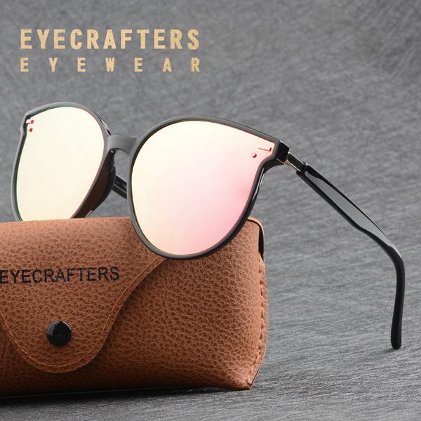 

luxury tr90 light weight cat eye sunglasses for women vintage shades oversized pink polarized sunglasses, White;black