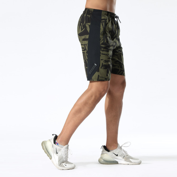 

js7110 zip pocket night run men's shorts running workout summer men gym training sports shorts quick dry athletic sport jogging, Black;blue