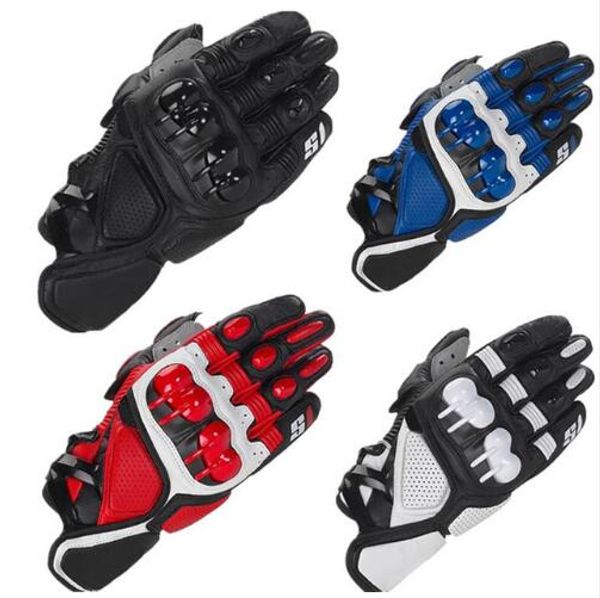 

gp pro s1 motorcycle gloves moto gp m1 racing team short gloves genuine leather motorbike knight protective, Black