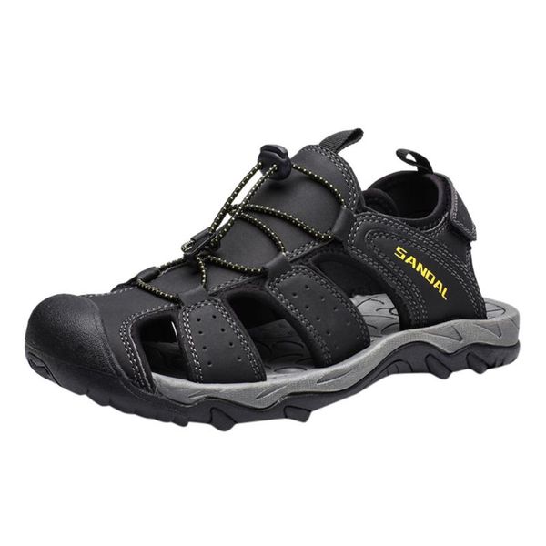 

men's casual hollow summer beach shoes comfortable sandals outdoor wear sports shoes new listing 2020, Black