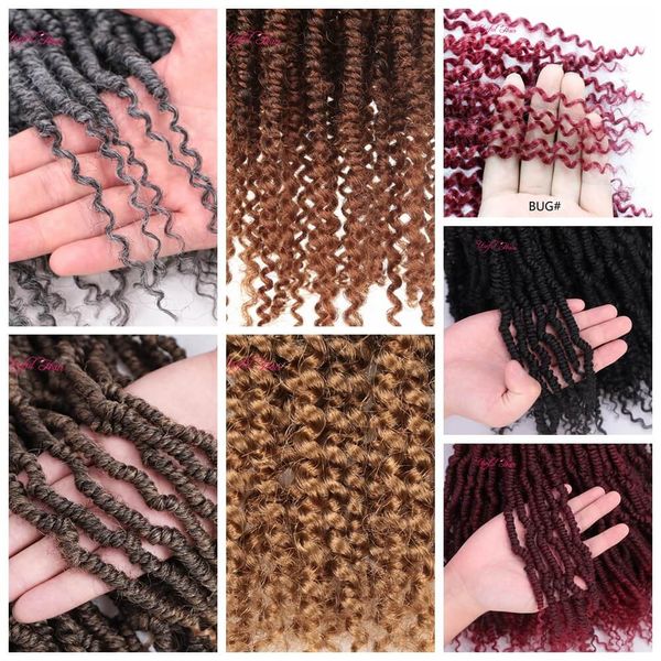 75 g Bomb Twists 14 Zoll synthetische Crotchet Braiding Haarverlängerungen Ombre Crochet Braids Fluffy Spring Twist Pre-Looped Hair Black Marley