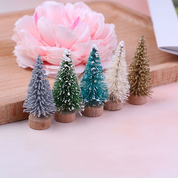 

diy 12pcs christmas tree 5colors small pine tree mini trees placed in the deskhome decor christmas decoration kids gifts