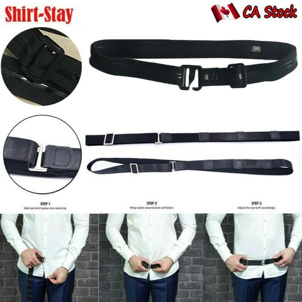 

new 2020 women men adjustable shirt holder near shirt stay tuck it belt for work interview, Black;white