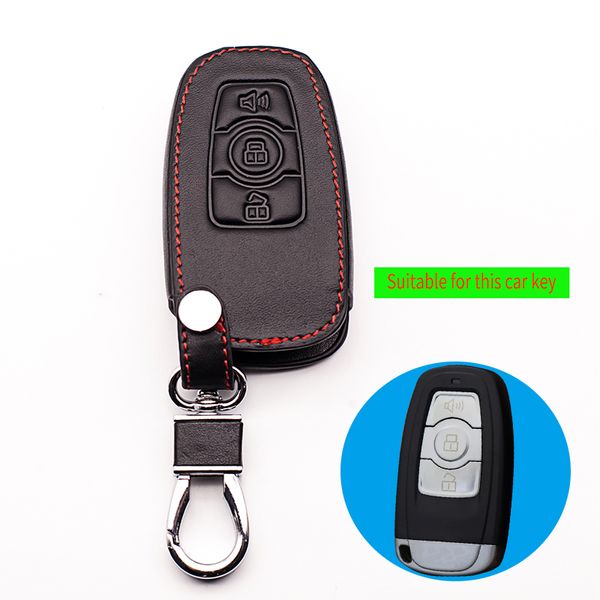 

classic design genuine leather car key fob cover for great wall haval h6 2015 c50 hoist case key wallet chain auto accessorie