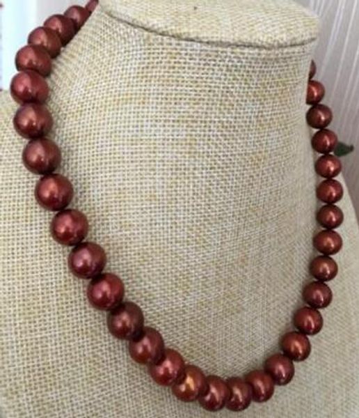 

>>>> noble precious jewelry 10-11mm south sea chocolate round pearl necklace 14k, Silver