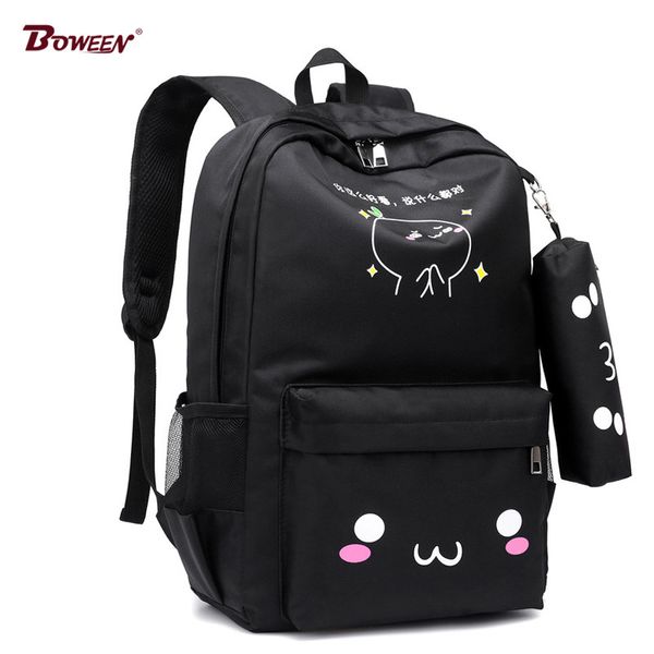 

teen backpack school bags for teenage girls usb large capacity women schoolbag quality nylon cute cat back pack female bookbag